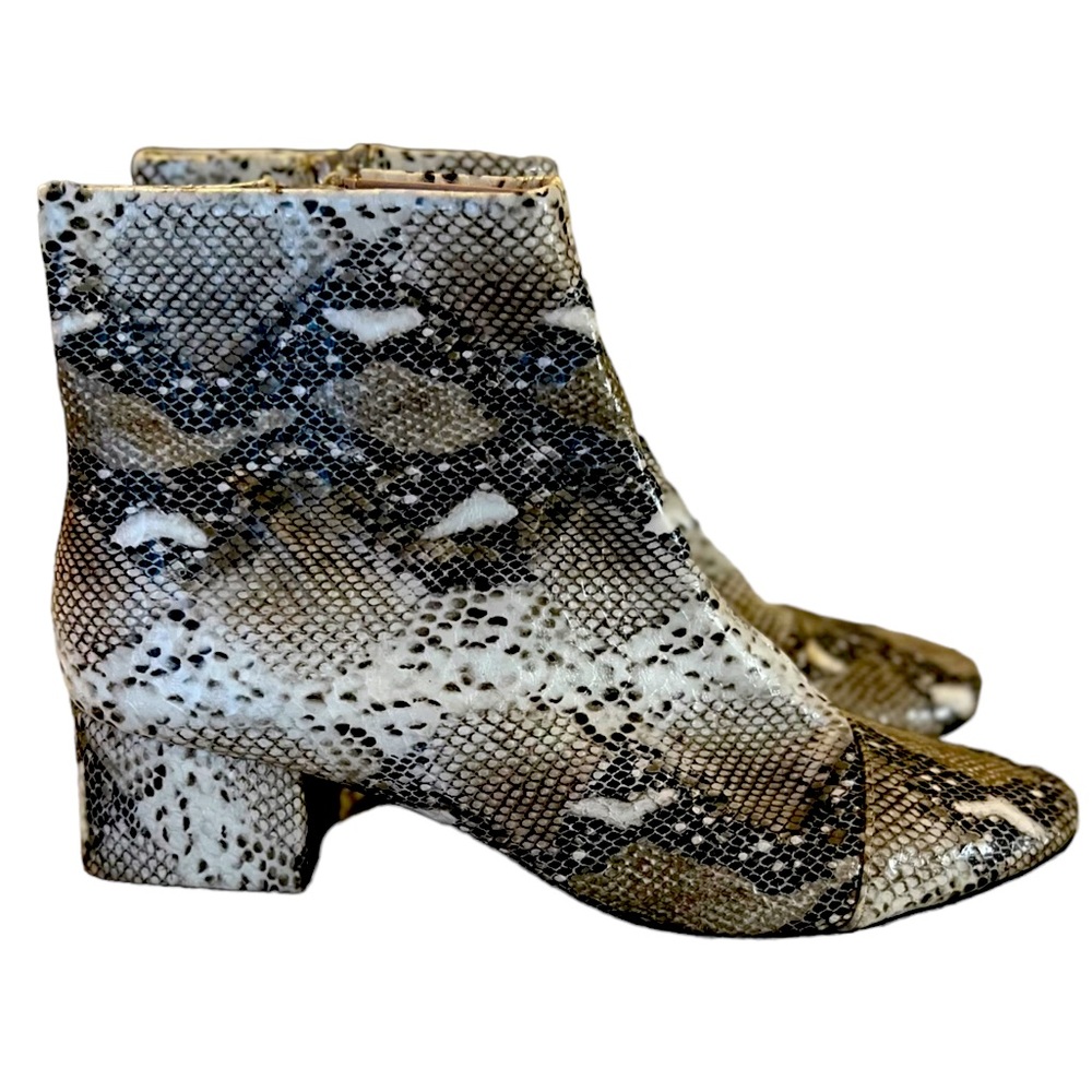 Zara Faux Snakeskin Leather Boots US Sz 7